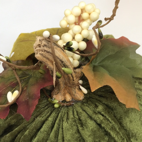 Trio of 3 Handmade Velvet, Poly filled Pumpkins - Picture 11 of 12